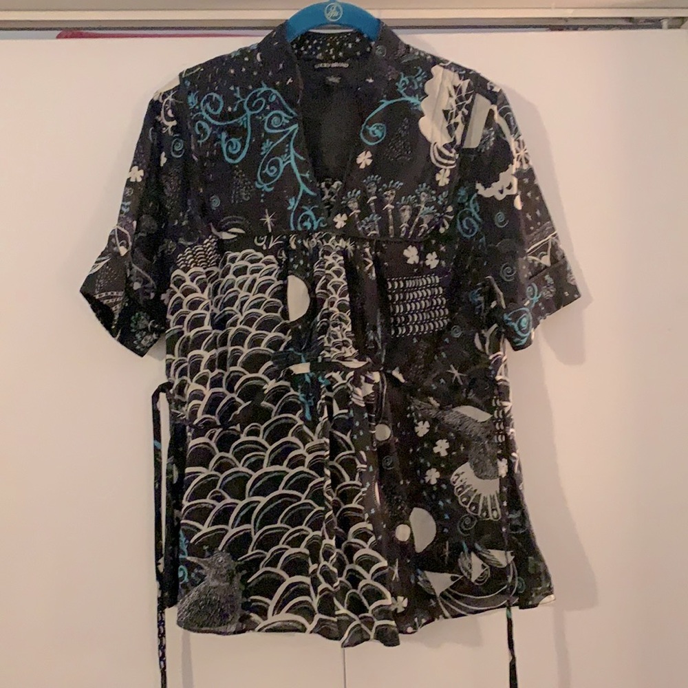 Lucky Brand abstract nature top, size L